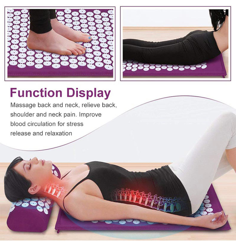 ACUPRESSURE MAT AND PILLOW SET 68*42*2CM FREE STORANGE BAG